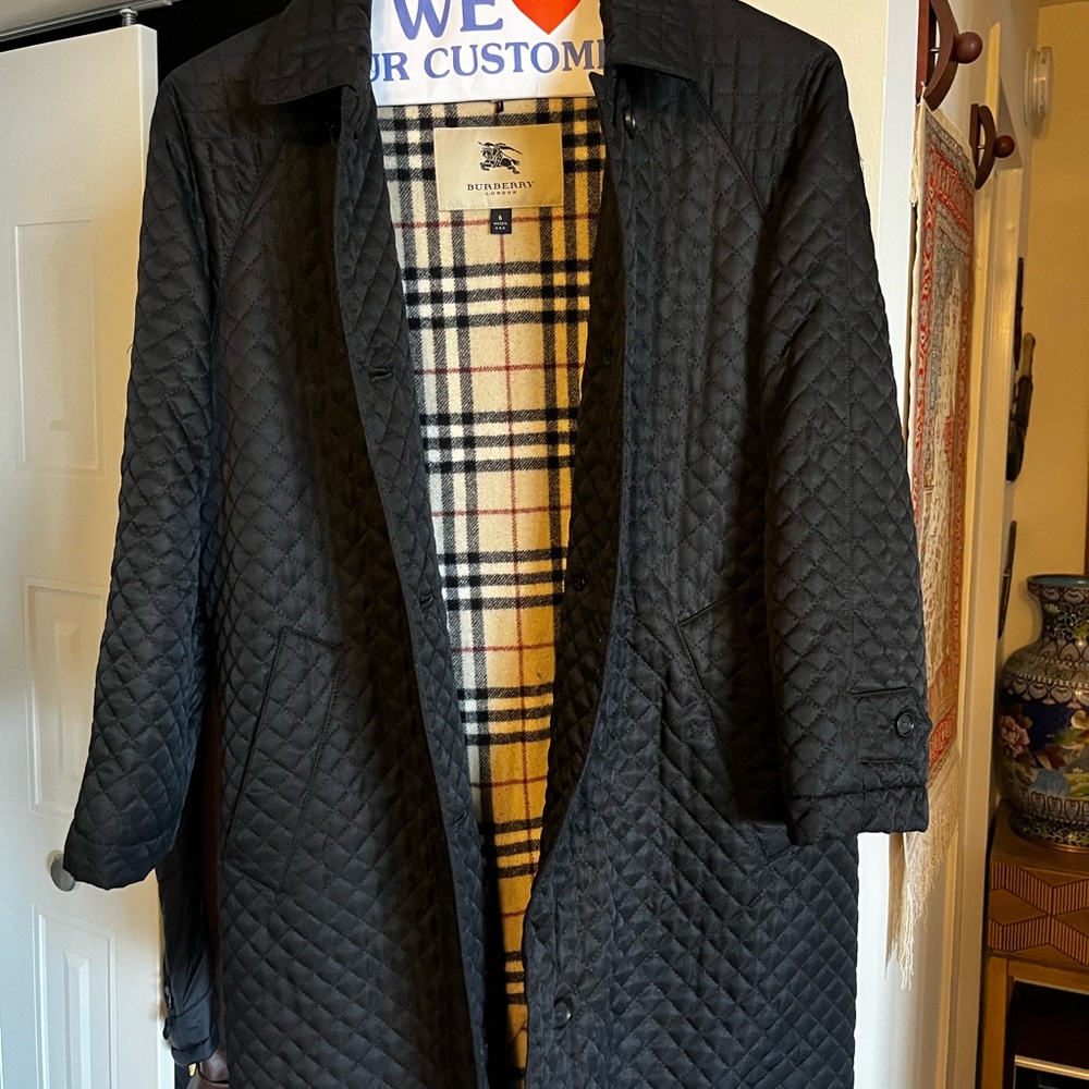 Burberry Black Quilted Coat for Women